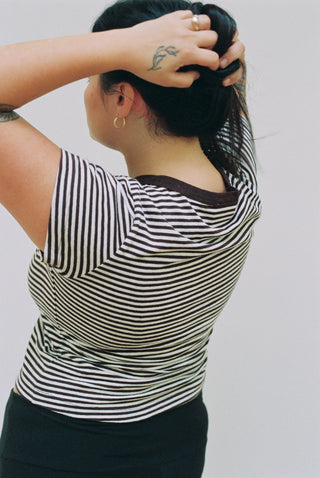 Hemp Mini Tee Choco Stripes