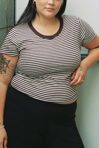 Hemp Mini Tee Choco Stripes