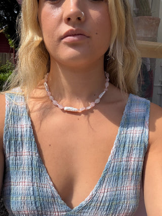 Pink Beads & Fresh Water Baroque Pearls Necklace