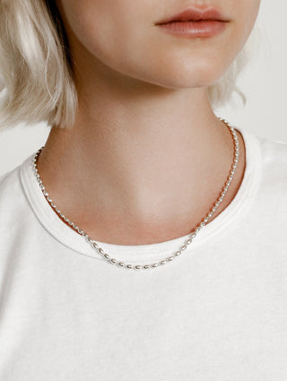 Silver Rice Beaded Chain
