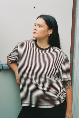 Hemp Rover Tee Choco Stripes