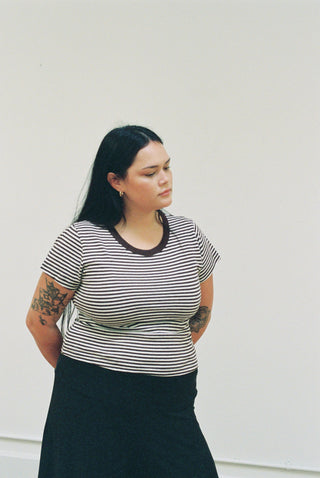 Hemp Mini Tee Choco Stripes