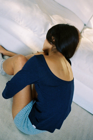 Hemp Mid-Sleeve Navy