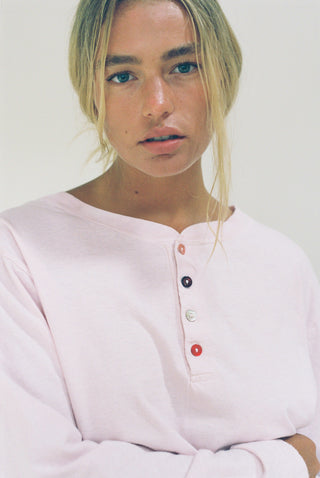 Hemp Bay Henley Pink Cream