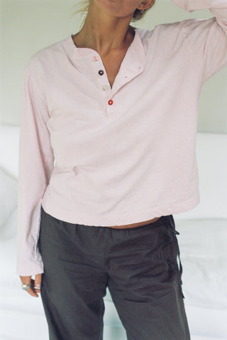 Hemp Bay Henley Pink Cream