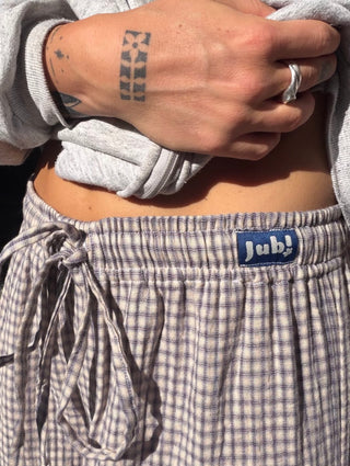 Plum Pants Blue Plaid