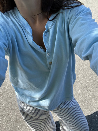 Hemp Bay Henley Mineral Blue