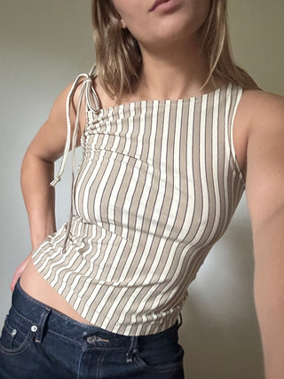 Adeline Top Buttercream Stripe