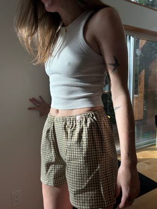 The Boxer Shorts Olive Gingham