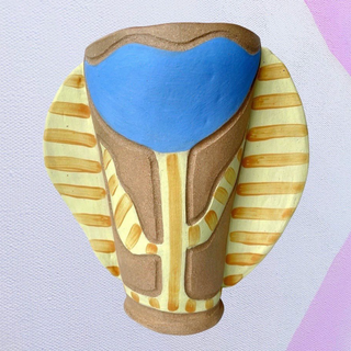 Blue & Yellow Striped Vase