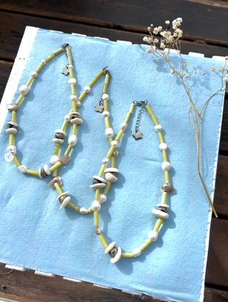 Green Jade & Pearls Beaded Necklace