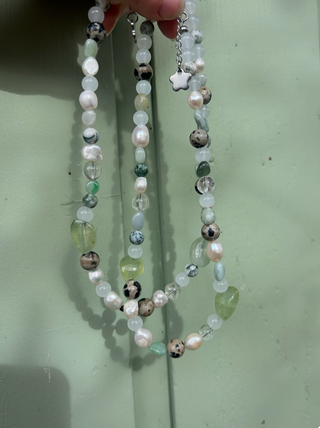 Milky Dalmatian Jasper Necklace