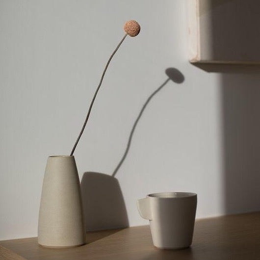 Modern Ceramic Vase natural and matching ceramic mug